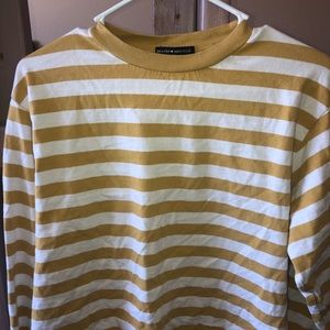 Brandy Melville cropped mustard striped shirt